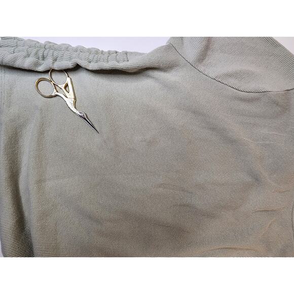 PAC CARES Light Green 3-Snap Collared, Ruched Crop Top Size S - Picture 4 of 6